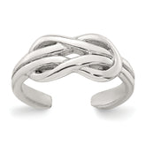 Sterling Silver Polished Knot Infinity Adjustable Toe Ring